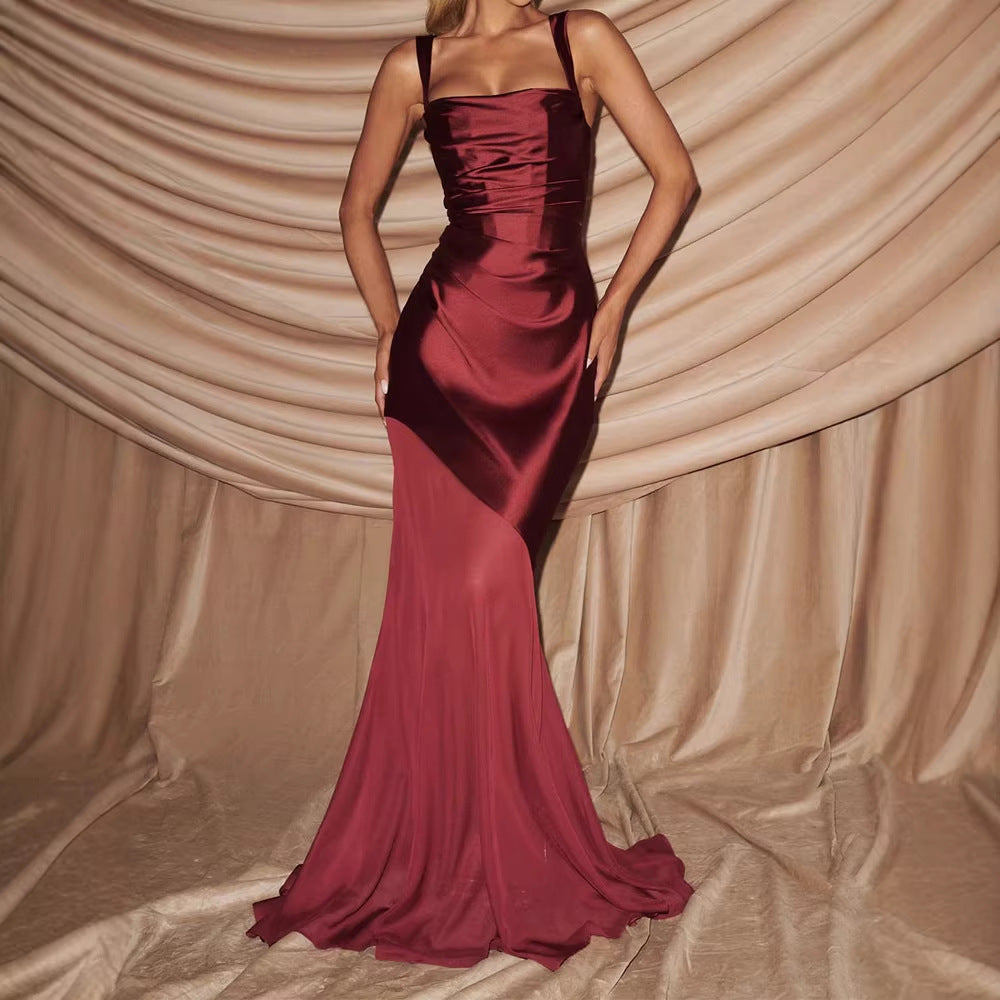 Damen Elegantes Chiffon-Abendkleid mit figurbetontem Schnitt R&B