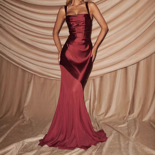 Damen Elegantes Chiffon-Abendkleid mit figurbetontem Schnitt R&B