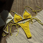 Damen gehäkelter Triangel-Bikini mit romantischen Spitzenakzenten R&B