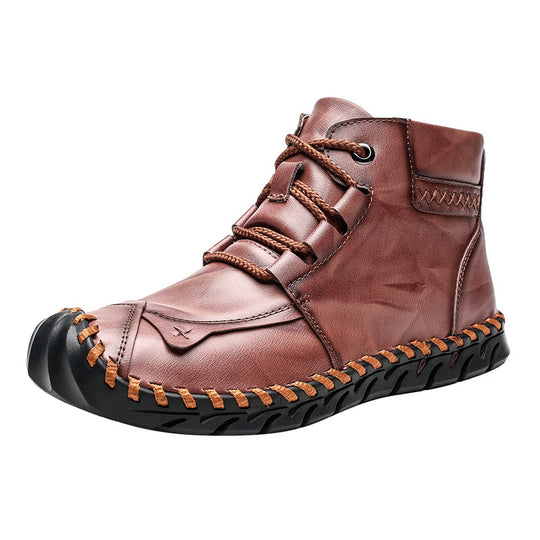 Damen elegante und bequeme Lederstiefeletten R&B