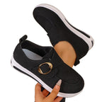 Damen Modische Slip-On Sneakers mit verstellbarem Schnallenverschluss