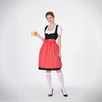 Damen Trachtenkleid mit eleganter Schürze und verspielten Rüschenkanten R&B