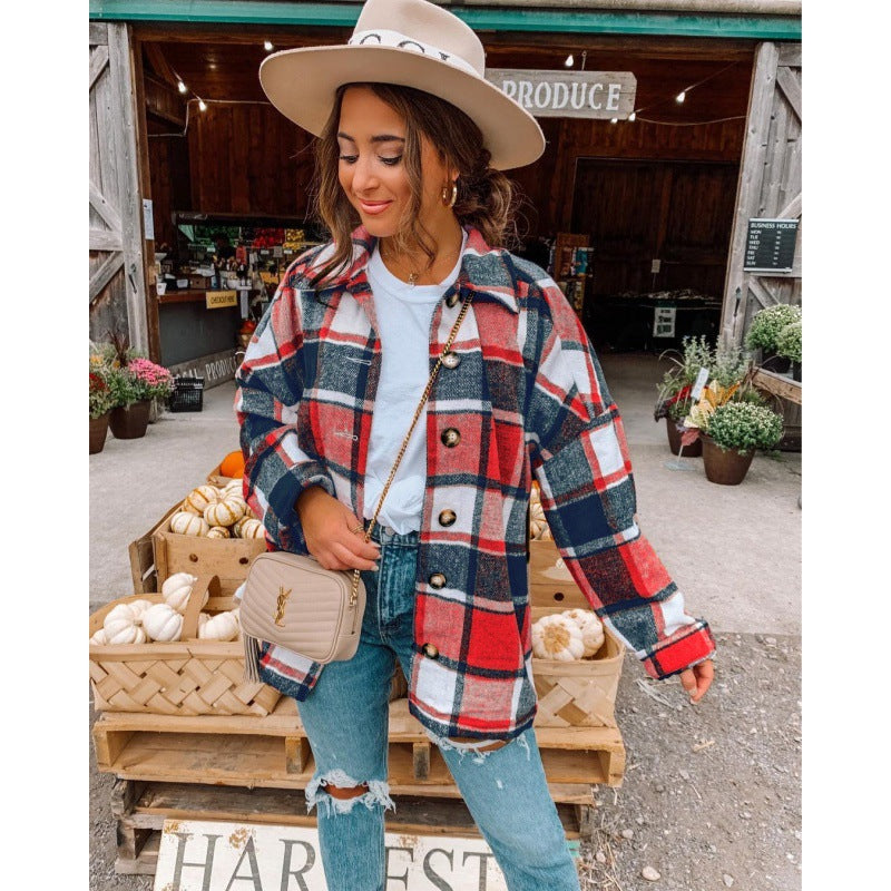Damen Karierte Flanelljacke R&B