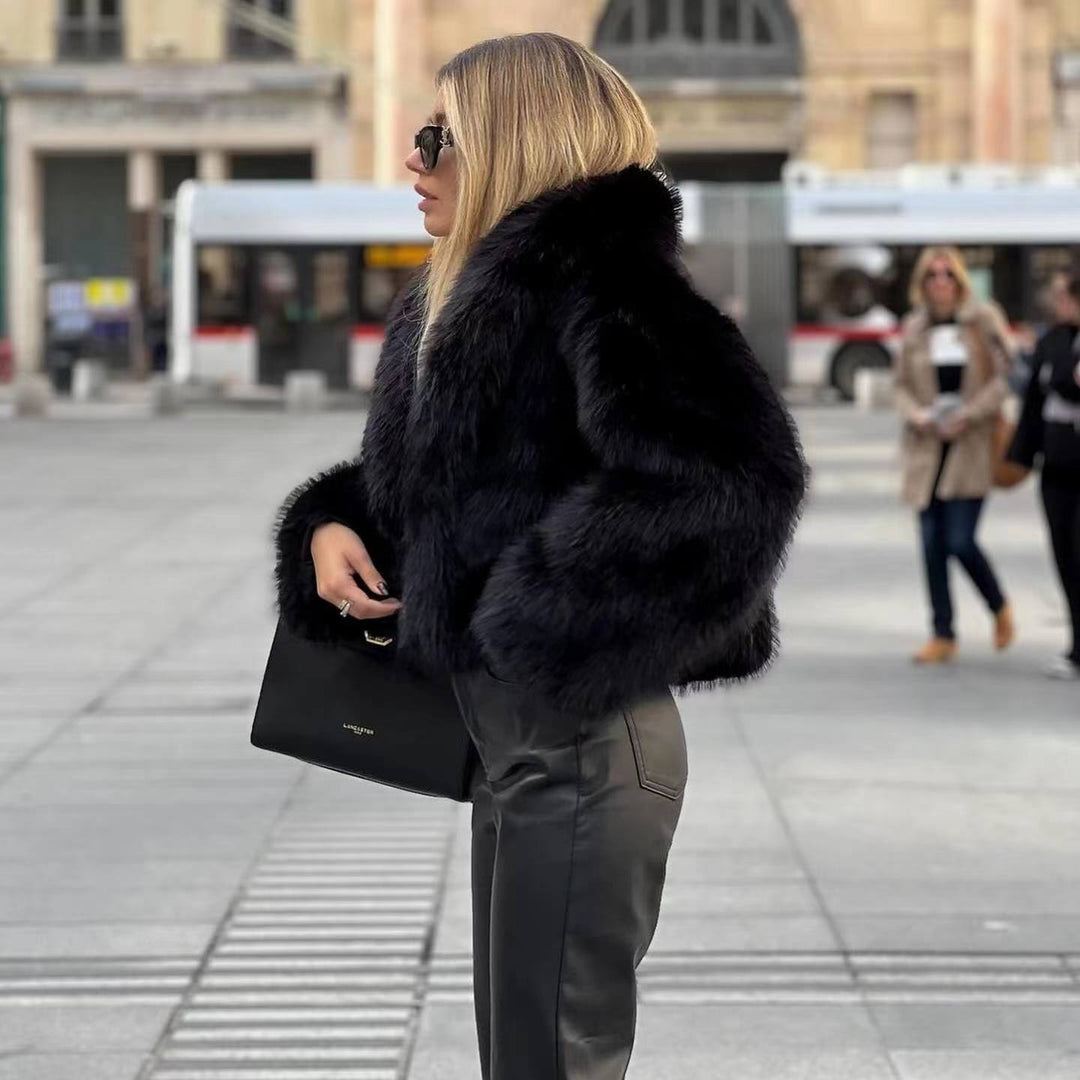 R&B | Graue Kunstfelljacke mit Oversize