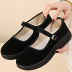 Damen Halbschuhe mit verstellbarem Riemen und weichem Fußbett R&B