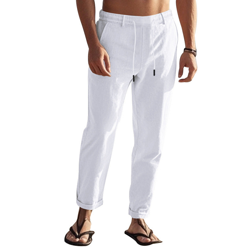 Herren lässige Freizeithose mit elastischem Bund und seitlichen Taschen R&B