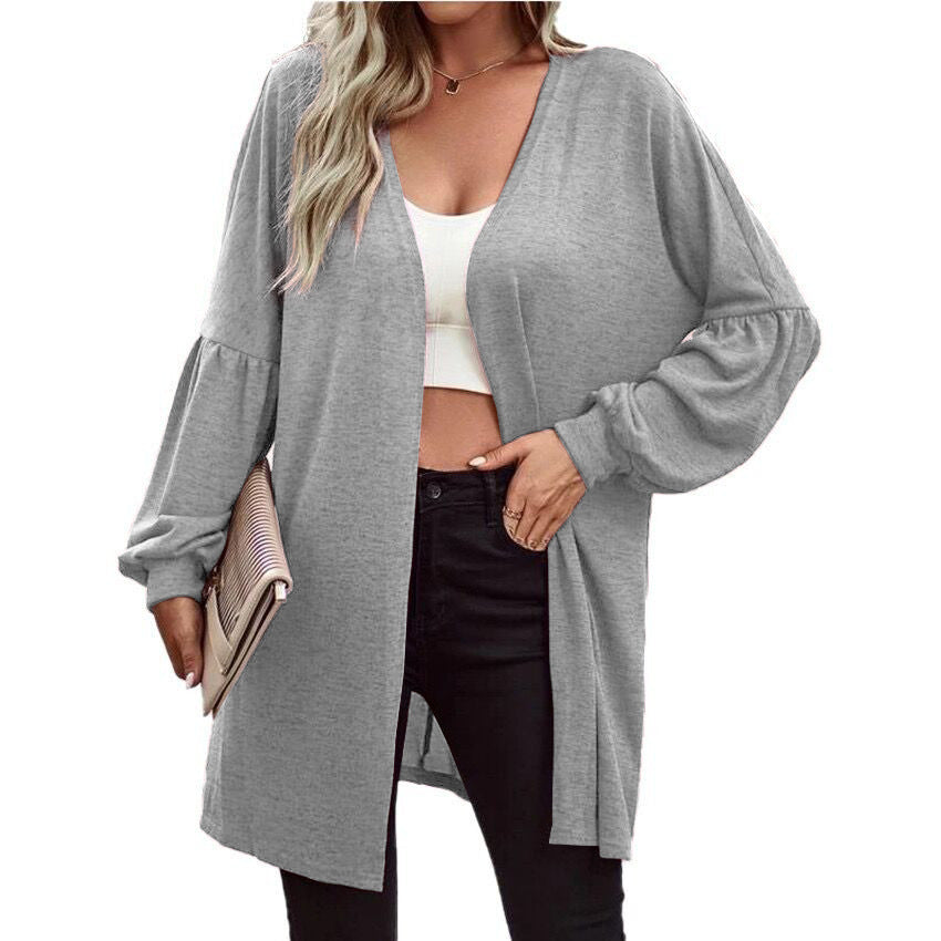Damen Oversize Cardigan mit eleganten Puffärmeln R&B