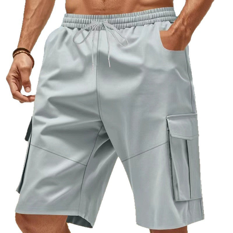 Herren nan technische Reisefreizeit-Bermuda mit elastischem Bund, Kordelzug und funktionalen Klapptaschen R&B