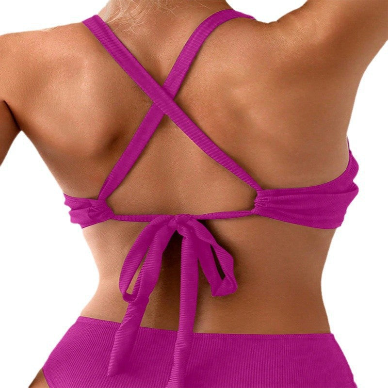 Damen Sportlicher Crop-Top Badeanzug R&B
