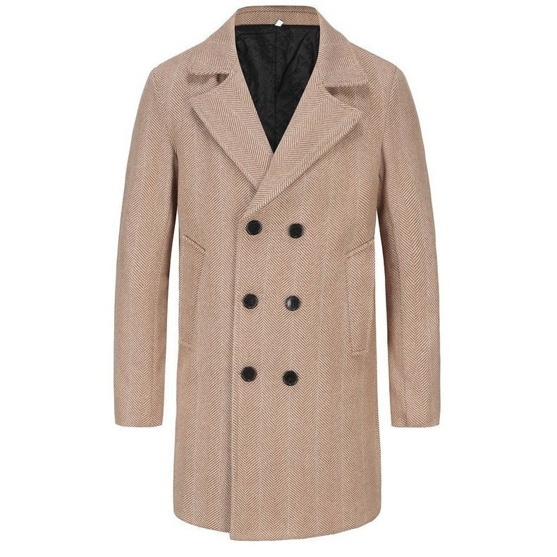 Herren zeitloser Dufflecoat mit elegantem Hahnentrittmuster R&B