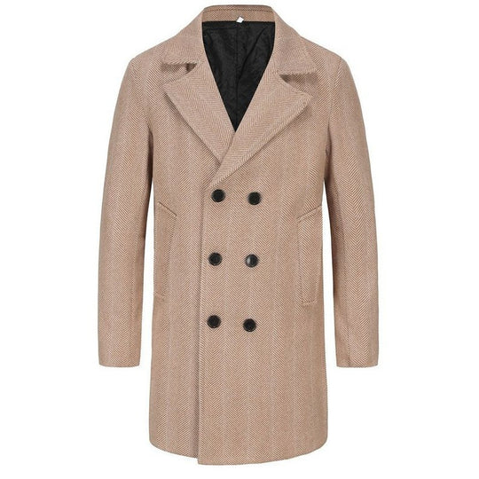 Herren zeitloser Dufflecoat mit elegantem Hahnentrittmuster R&B