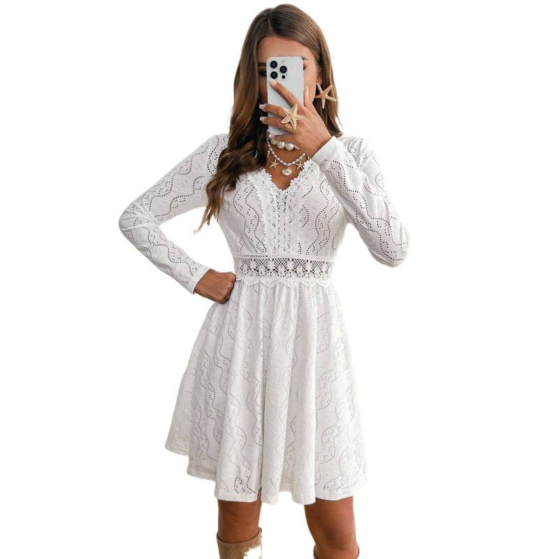 Damen Freizeitkleid mit dekorativer Spitzenverzierung R&B