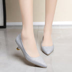 Damen schimmernde Pumps mit elegantem Blockabsatz R&B