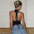 Damen Haltertop mit eleganter Spitzenkante R&B