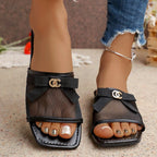 Damen Modische Mules mit dekorativem Schleifendetail R&B