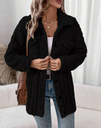 Damen Strickjacke mit Struktur und aufgesetzten Taschen R&B