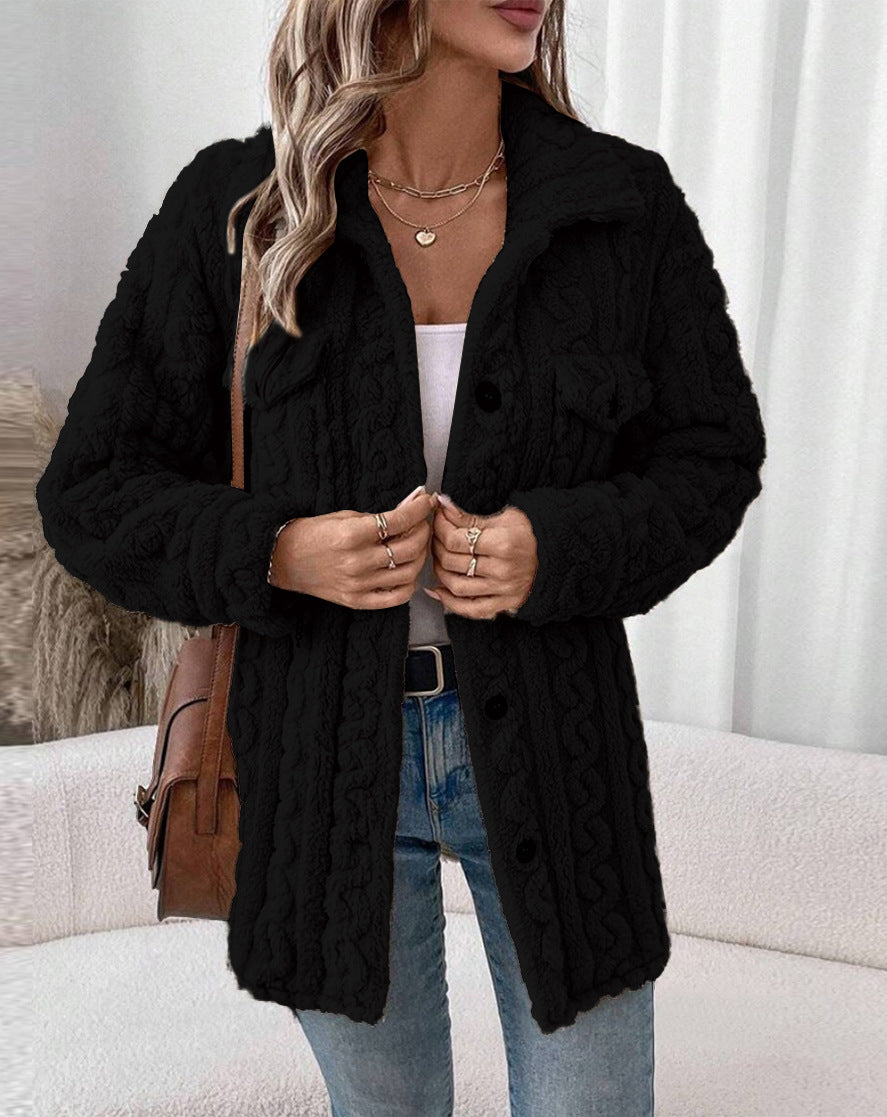 Damen Strickjacke mit Struktur und aufgesetzten Taschen R&B