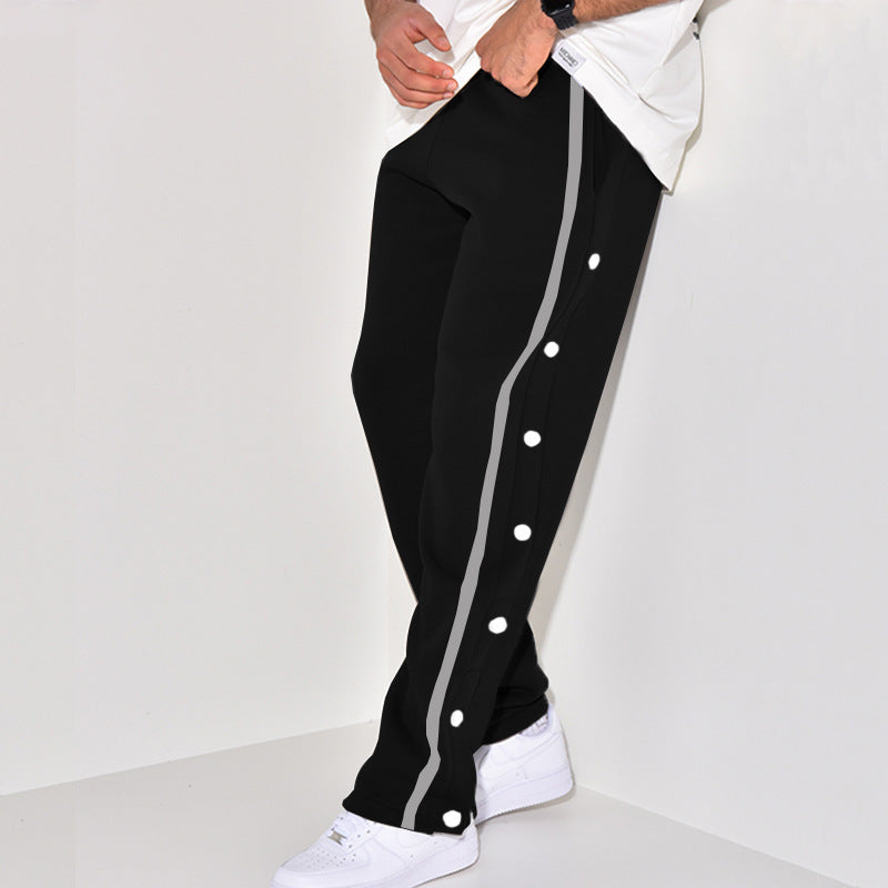 Herren Sportliche Jogginghose mit Druckknopfdetails an der Seite R&B