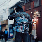 Unisex nan atmungsaktives Netz-Jersey mit großflächigem Anime-Print und V-Ausschnitt R&B