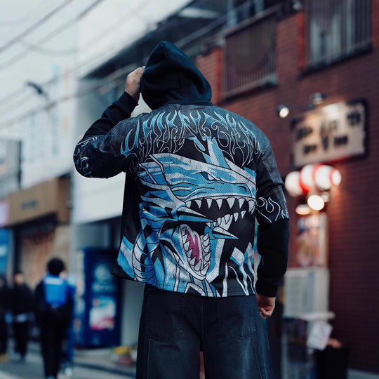 Unisex nan atmungsaktives Netz-Jersey mit großflächigem Anime-Print und V-Ausschnitt R&B