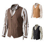 Herren elegante Weste mit feinem Stoff und praktischen Taschen