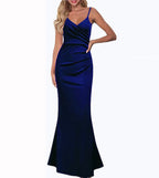 R&B | Einfarbiges Slim Fit Fließendes Maxikleid