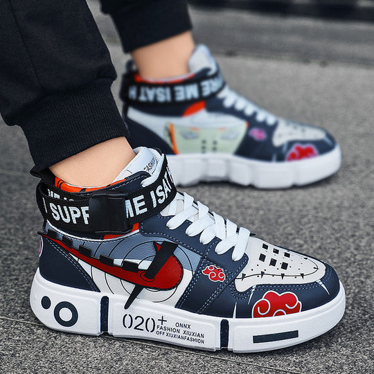 Damen Sportliche High-Top Sneakers mit farbenfrohem Grafikdesign R&B