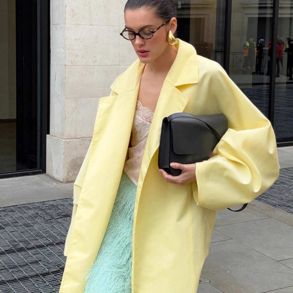 Damen Komfortabler Oversized Trenchcoat R&B