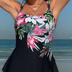 Damen Tankini-Set mit fließendem Oberteil und kurzen Shorts R&B