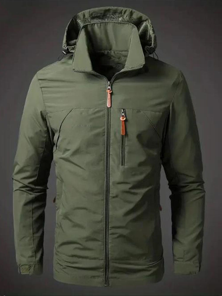 Herren Wetterfeste Funktionsjacke mit verstellbarer Kapuze R&B