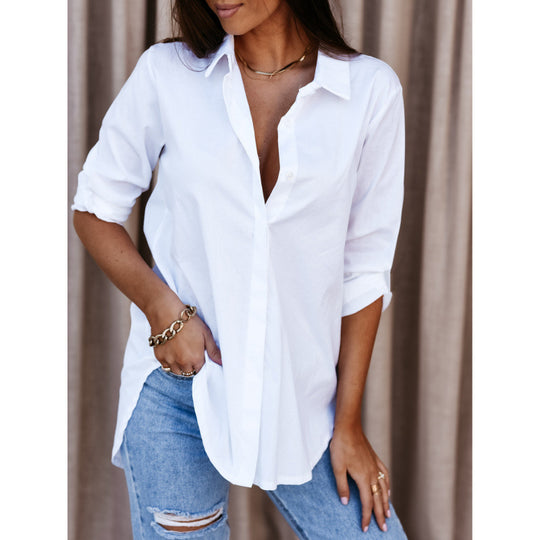 Damen Relaxed Fit Button-Up Shirt R&B