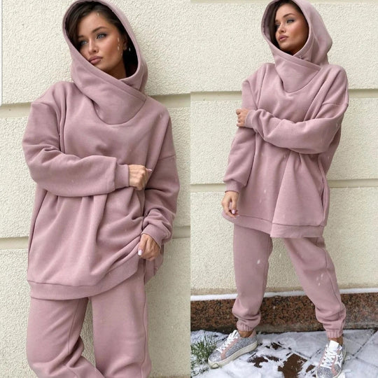 Damen lässiges Oversized Sweatshirt und Jogginghose Set R&B