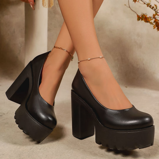 Damen Plateaupumps mit robuster Sohle und elegantem Design R&B
