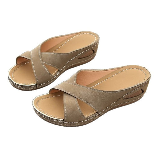 Damen Sommer-Sandalen mit elegantem Kreuzband und komfortablem Fußbett R&B
