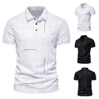 Herren Poloshirt mit modernem grafischen Druck und atmungsaktiven Eigenschaften