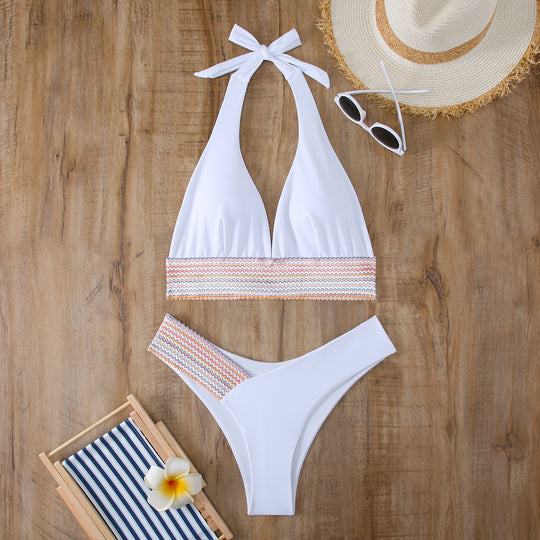 Damen Triangel-Bikini-Set mit modischem Wickelband R&B