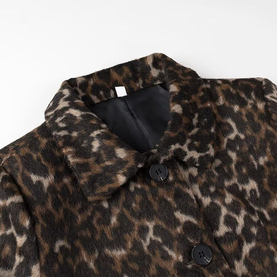 Damen oversized Leopardjacke R&B