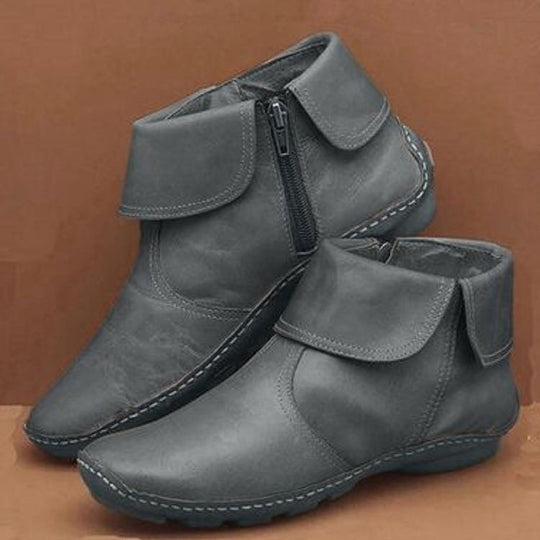 Damen elegante Ankle-Boots aus hochwertigem mit seitlichem Reißverschluss R&B