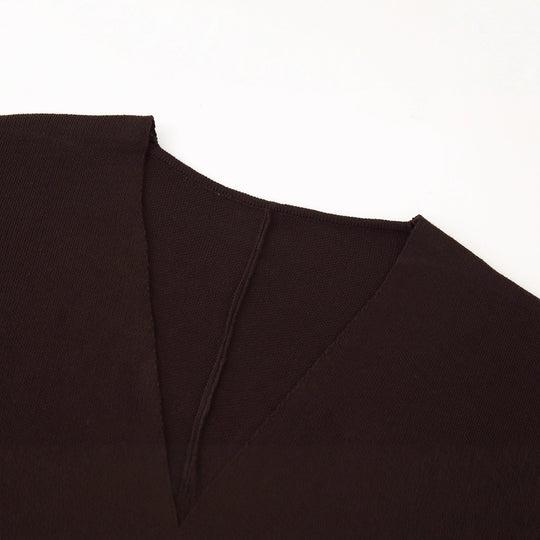 Damen Strick-Overlay-Oberteil mit V-Ausschnitt und eleganter Knopfdetailierung R&B