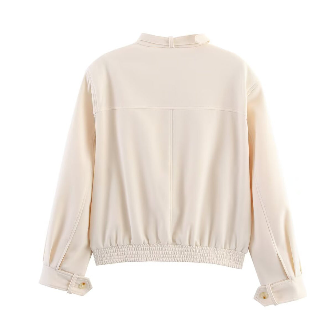 Damen modische Übergangsjacke mit elegantem Stehkragen R&B