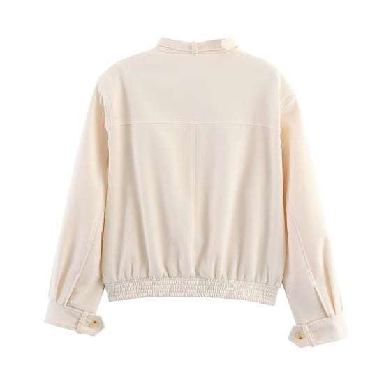 Damen modische Übergangsjacke mit elegantem Stehkragen R&B