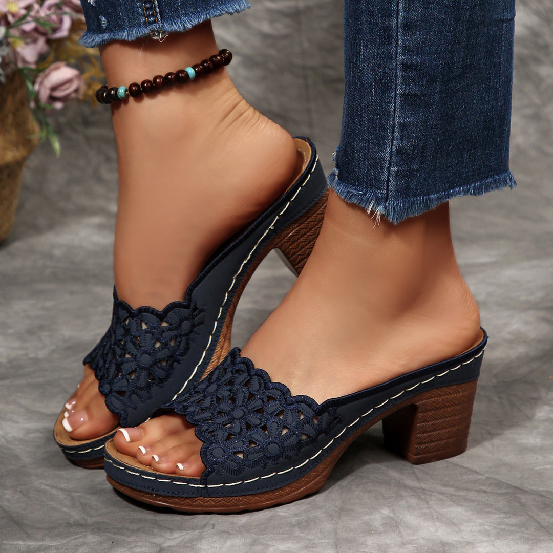 Damen elegante und komfortable Clogs mit modischem Lochdesign R&B