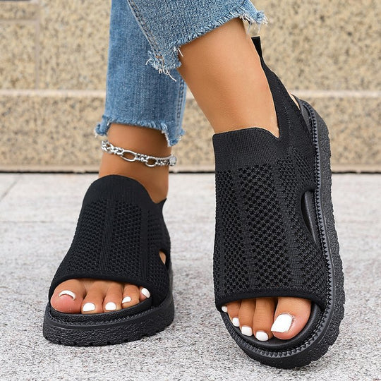 Damen modische Sandalen mit atmungsaktivem Netzdesign und griffiger Sohle R&B