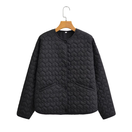 Damen gesteppte Übergangsjacke mit seitlichen Eingrifftaschen und modernem Design R&B