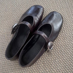 Damen Ballerinas mit verstellbarem Riemen und eleganter Schnalle R&B