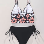Damen Bikini-Set mit floralem Oberteil und bequemen Bändchen R&B