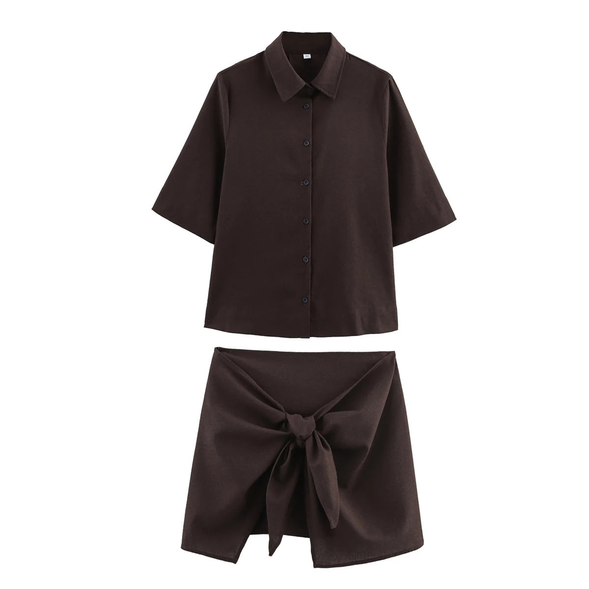 Damen stylisches Kurzarm-Kleid mit Wickelrock