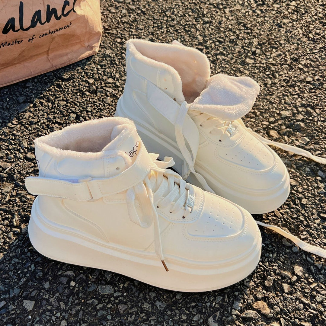 Damen Hohe Winter-Sneaker mit warmem Innenfutter und praktischem Klettverschluss R&B