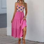 Damen Maxikleid mit gestricktem Oberteil und voluminösem Rock R&B