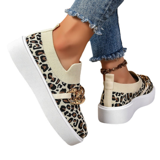 Damen Modische Slip-On Sneakers mit elegantem Ketten-Detail R&B
